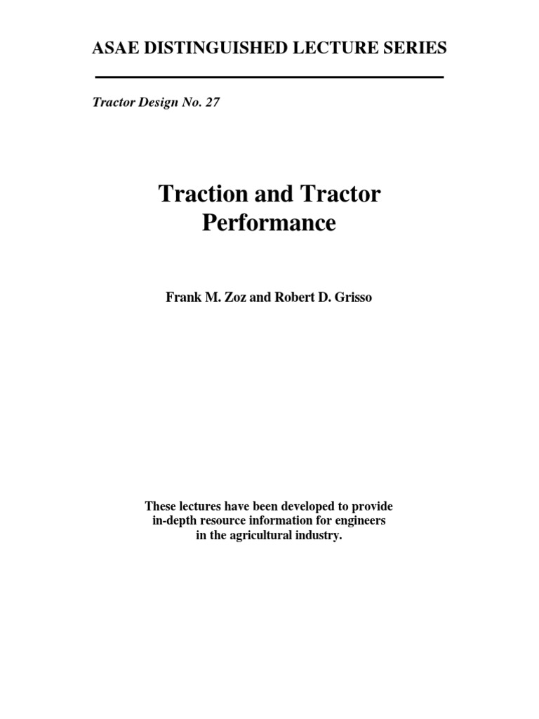 Traction Tractor Performance Pdf Tractor Force
