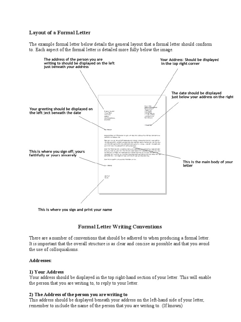 Layout of A Formal Letter | PDF | Sir | Mrs.