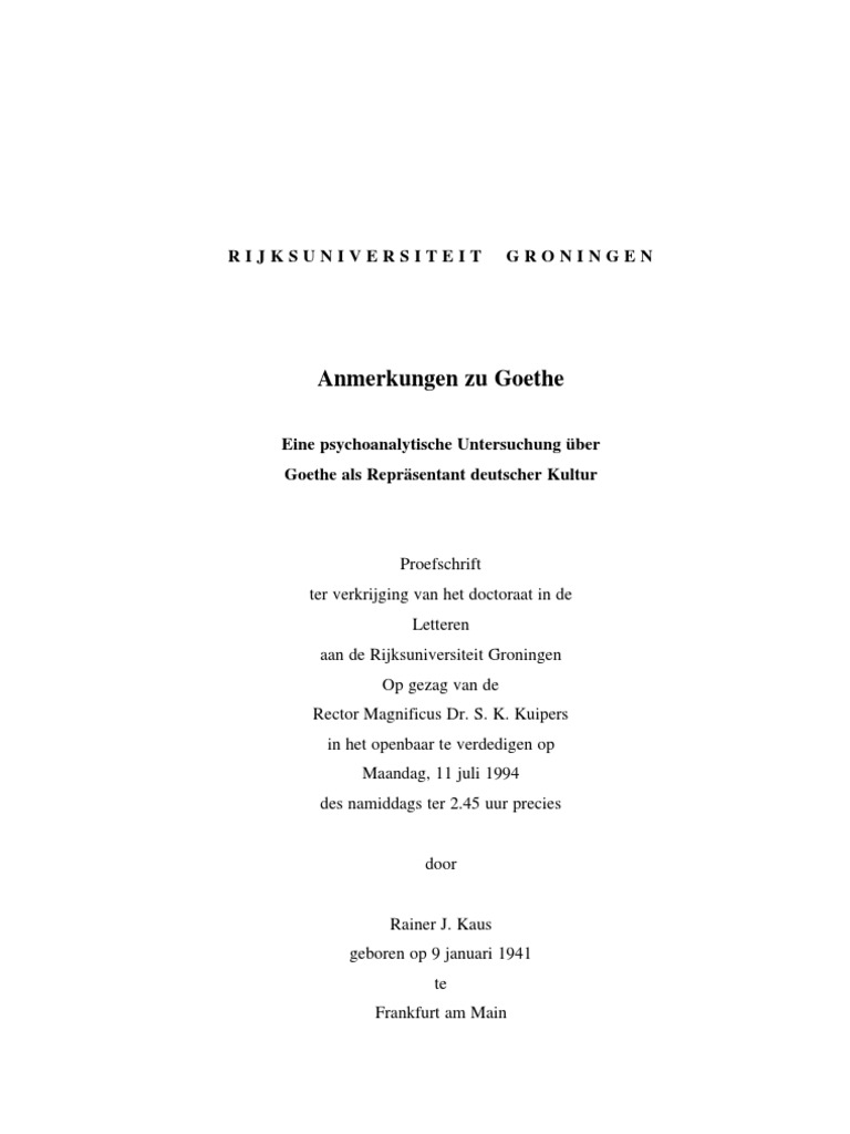 Thesis Goethe