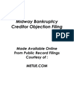 Midway Games Bankruptcy Creditor Objection Filing