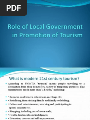Role Of Local Government In Promotion Of Tourism | Pdf | Local Government |  Tourism