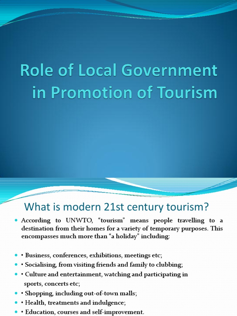 Role Of Local Government In Promotion Of Tourism | Pdf | Local Government |  Tourism