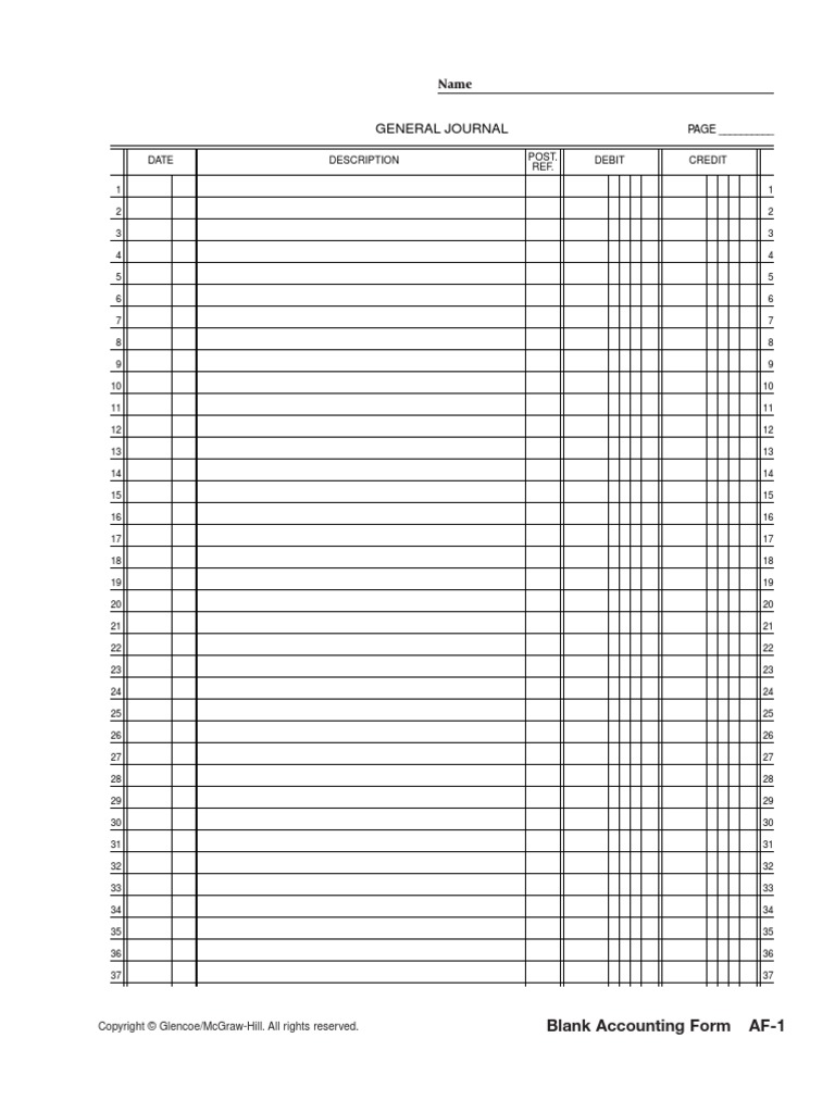 Blank Accounting Forms | PDF | Debits And Credits | Service Industries