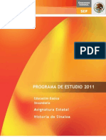 Programa de Historia de Sinaloa 2011