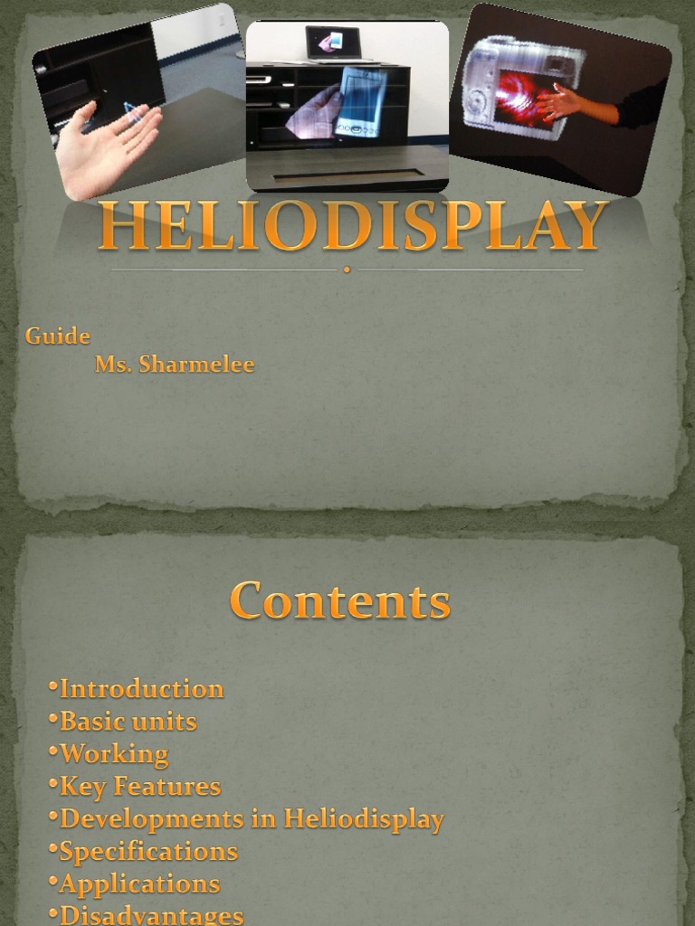 Heliodisplay Technology Overview | PDF | Display Technology | Media ...