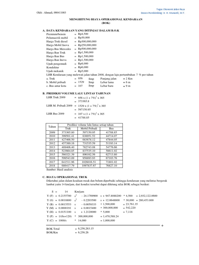 Biaya Operasional Kendaraan