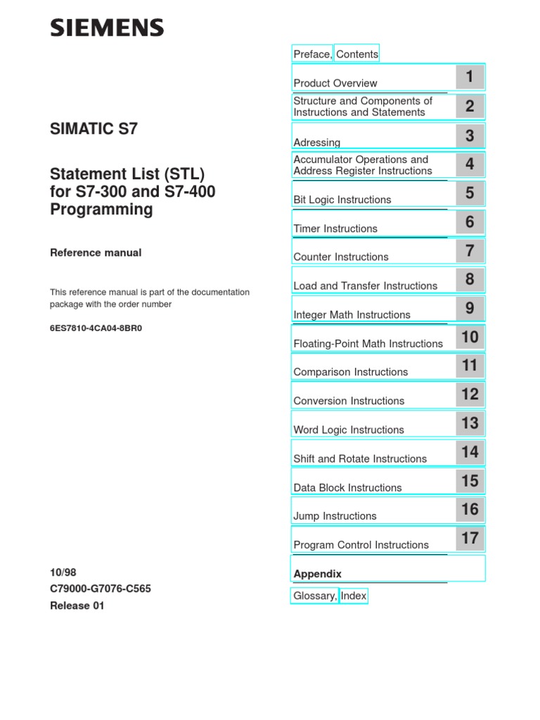 Siemens Simatic S 7 300 - 400 - Statement List For S7-300 and S7-400 ...