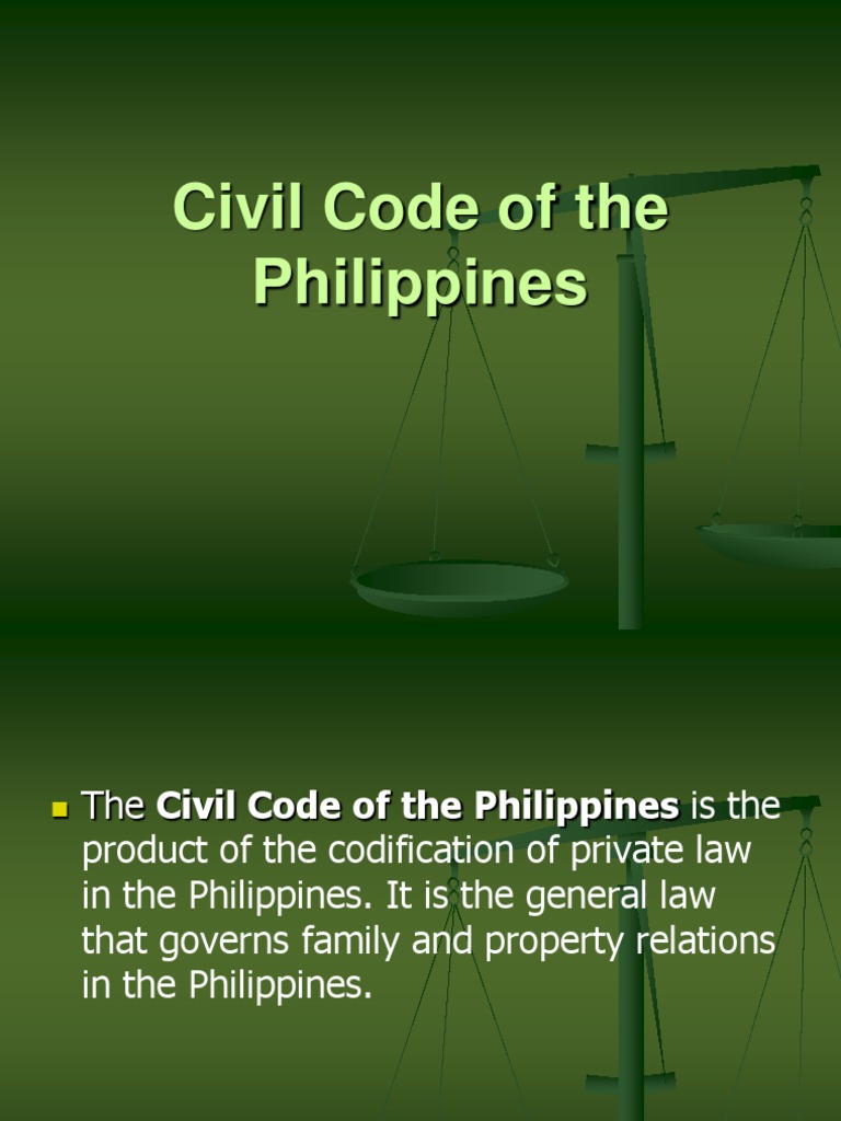 Overview of the Philippine Civil Code | PDF | Common Law | Civil Law ...