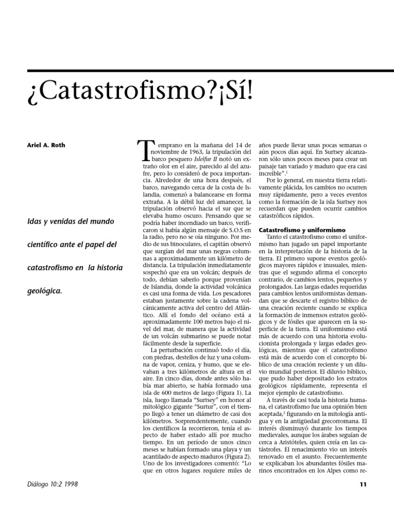 Ariel Roth-Catastrofismo Si | PDF | Dinosaurios | Mito de la inundación