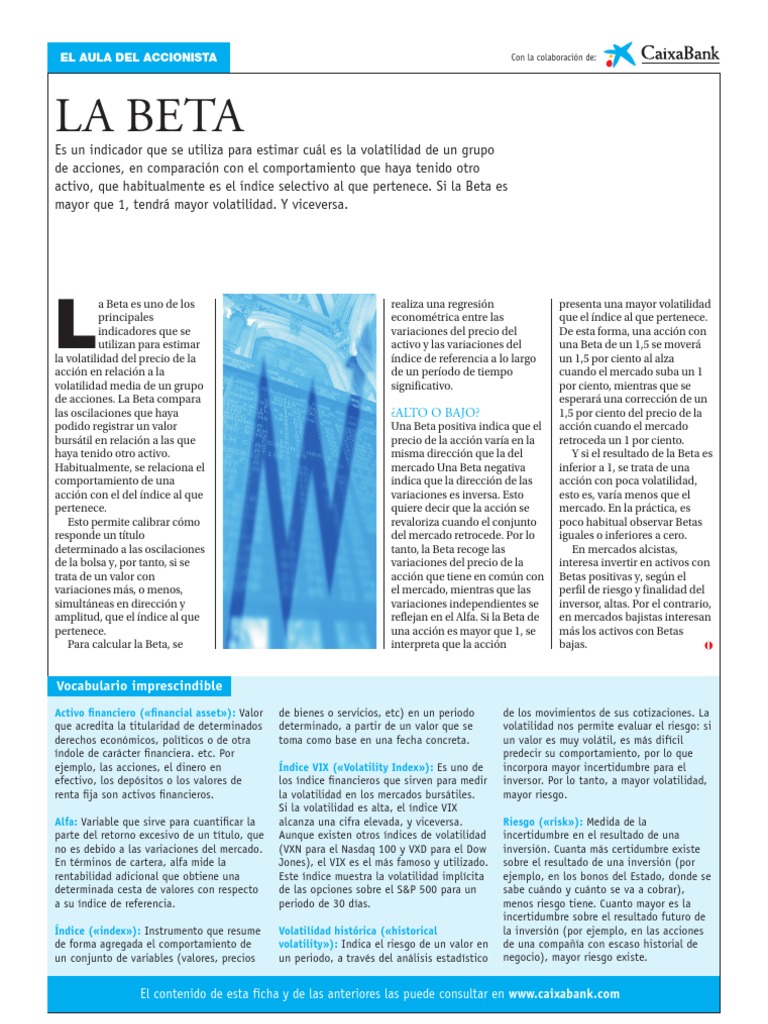 Comprendiendo la Beta de las Acciones | PDF | Compartir (Finanzas) | Bolsa