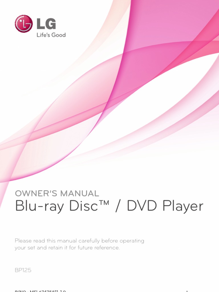 LG BP125 Blu Ray Player Manual | Hdmi | Blu Ray