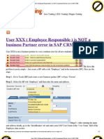 User XXX ( Employee Resp...Artner Error in SAP CRM