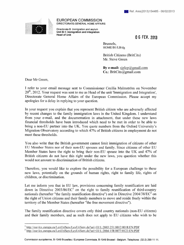 Comms Malmstrom PDF Freedom Of Movement European Union