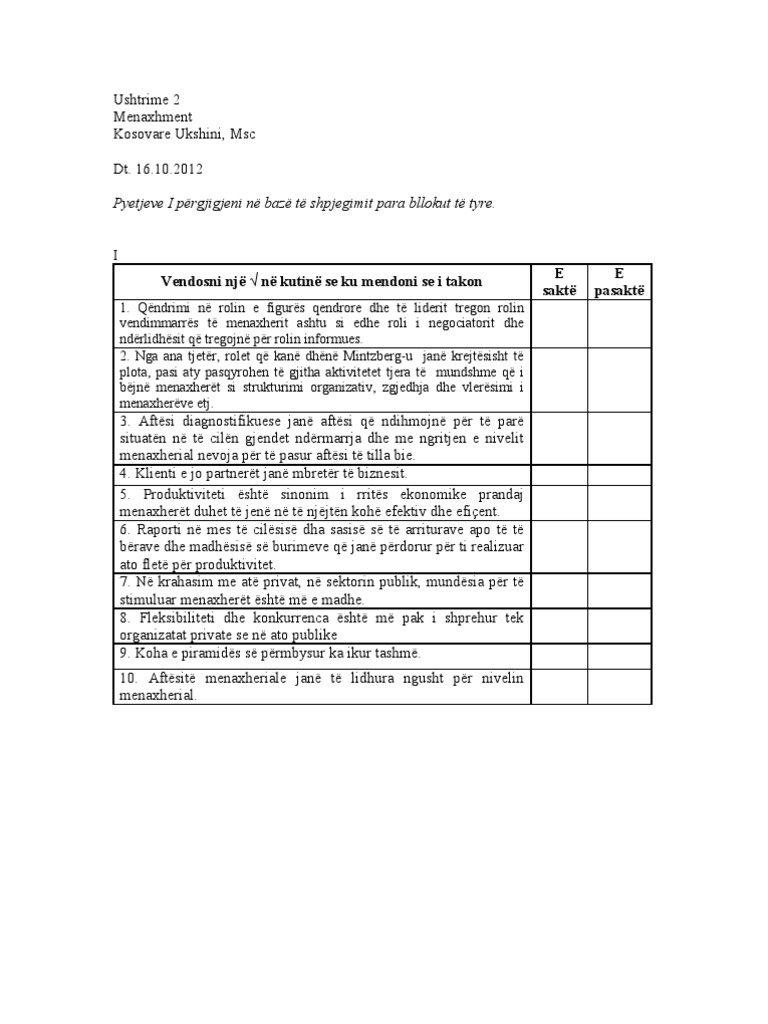 Ushtrime 2 | PDF