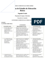 Contenidos Competencias e Indicadores de Lengua 2°grado