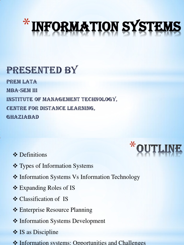 Overview of Information Systems Types | PDF | Decision Support System ...