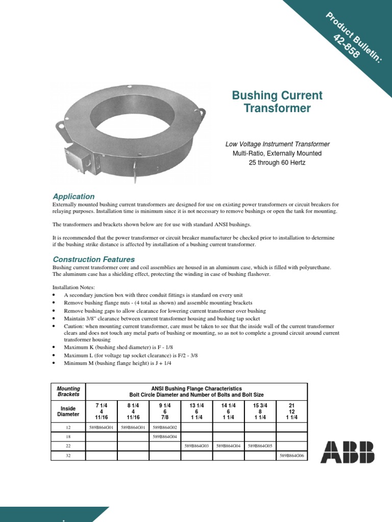 Bushing CT PDF PDF Transformer Electrical Components