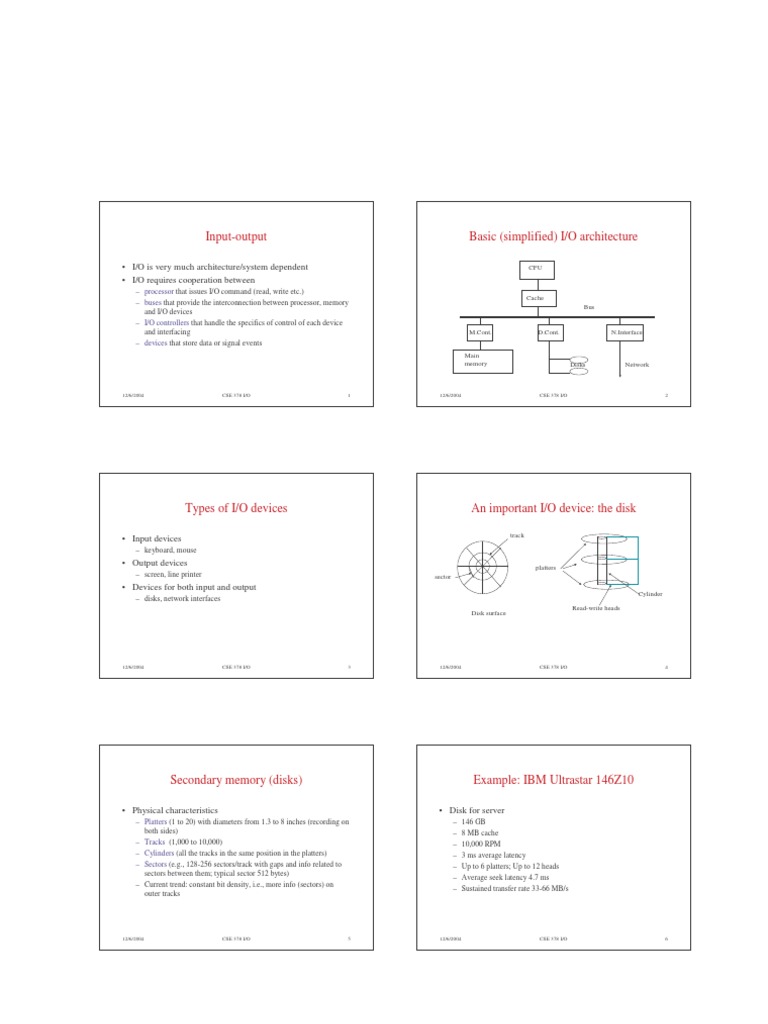Input-Output Basic (Simplified) I/O Architecture | PDF | Input/Output ...