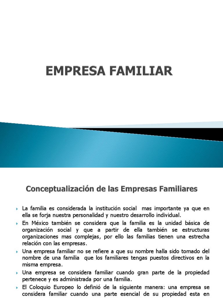 Importancia de las Empresas Familiares en México | PDF | Familia | México