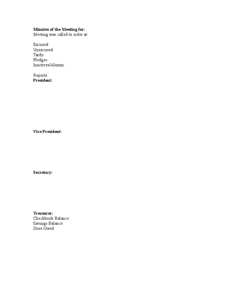 Minutes Template | PDF | Law