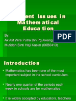 Current Issues in Mathematical Education