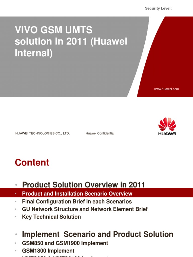 Huawei 2011 GSM UMTS Solutions Overview | PDF | Power Supply | Gsm