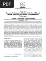 Comparative Study of Antibacterial Activities of Ethanol Extracts of the Bark and Seeds of Garcinia Kola and Carica Papaya