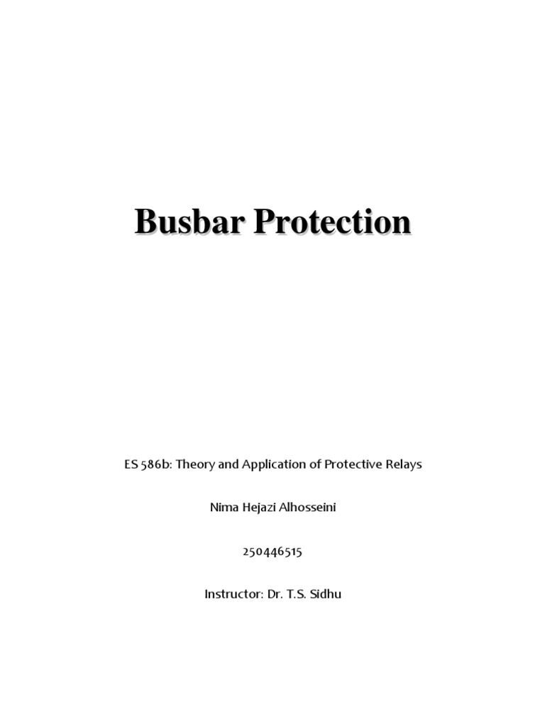 Busbar Protection | PDF | Relay | Transformer