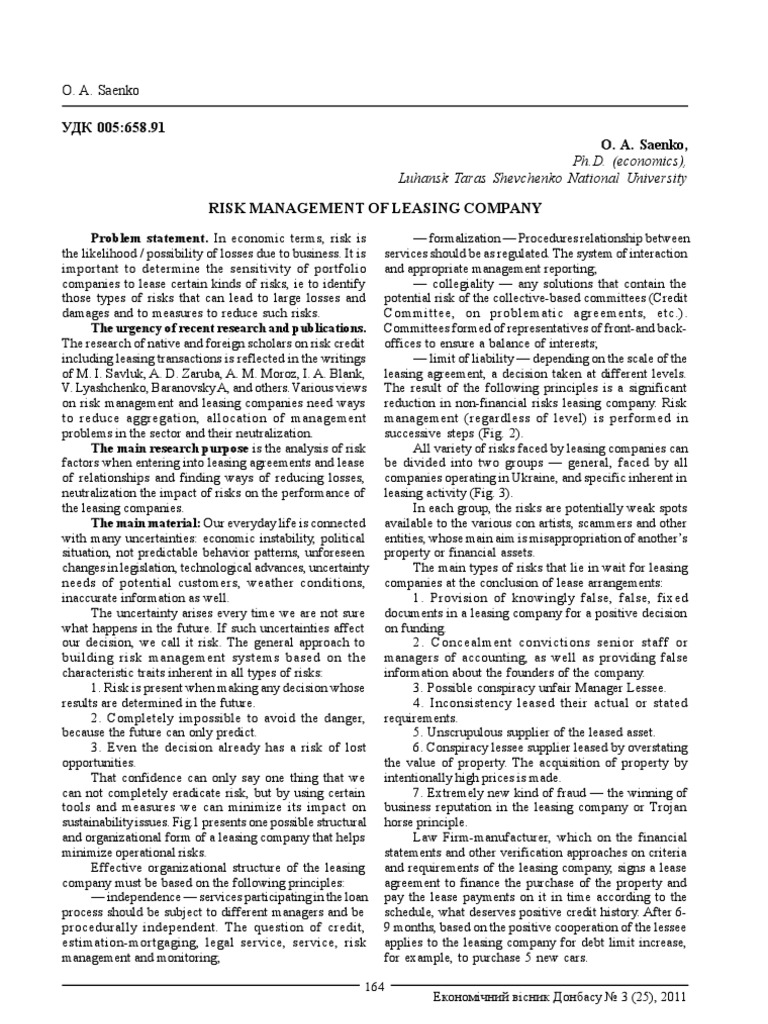 Lease Risk Management Strategies | PDF | Risk Management | Lease