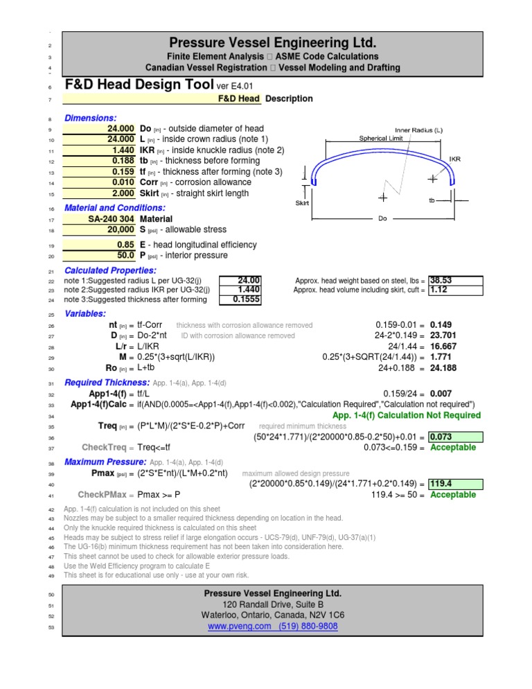 F&D Head Design Tool Overview | PDF | Computers | Technology & Engineering