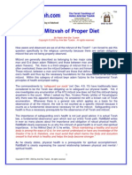 Mitzva of Proper Diet ENG