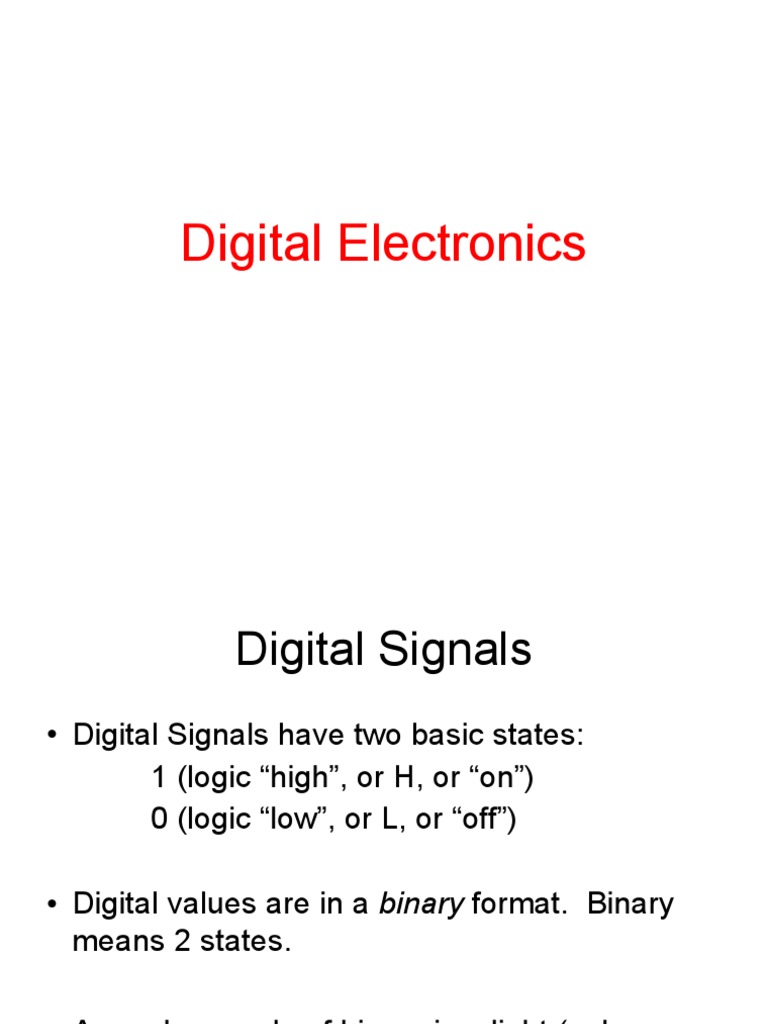 Digital Electronics: Binary Logic Basics | PDF | Logic Gate ...