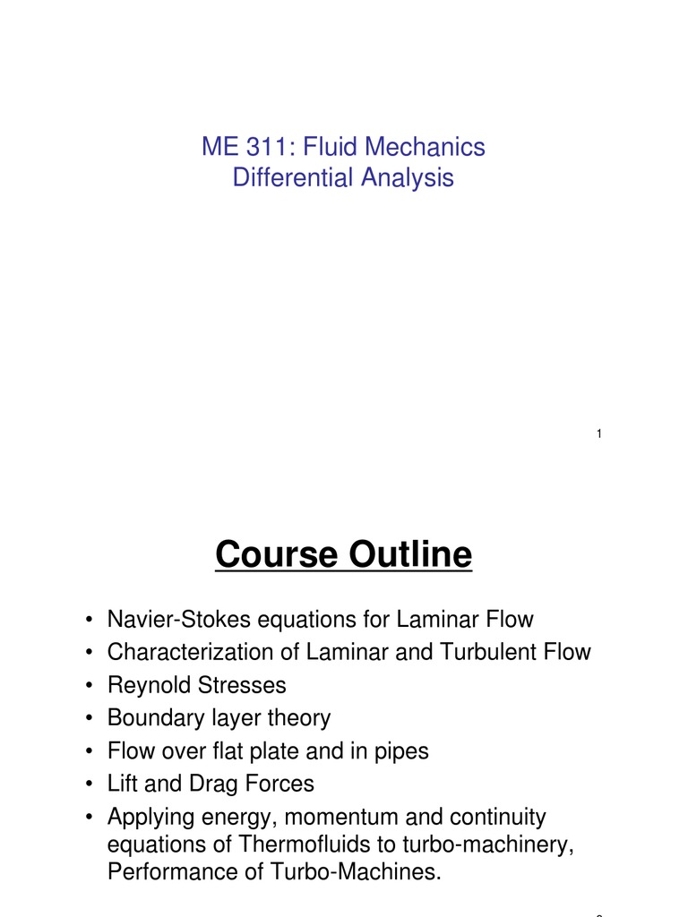 Fluid Mechanics Course Overview | PDF | Navier–Stokes Equations | Fluid ...