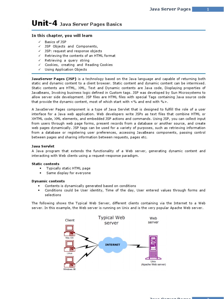 JSP Basics and Dynamic Content Generation | PDF | Java Server Pages ...