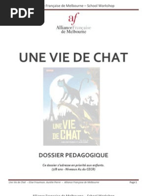Une Vie De Chat Dossier Pedagogique Pdf Pdf Chats Bleu