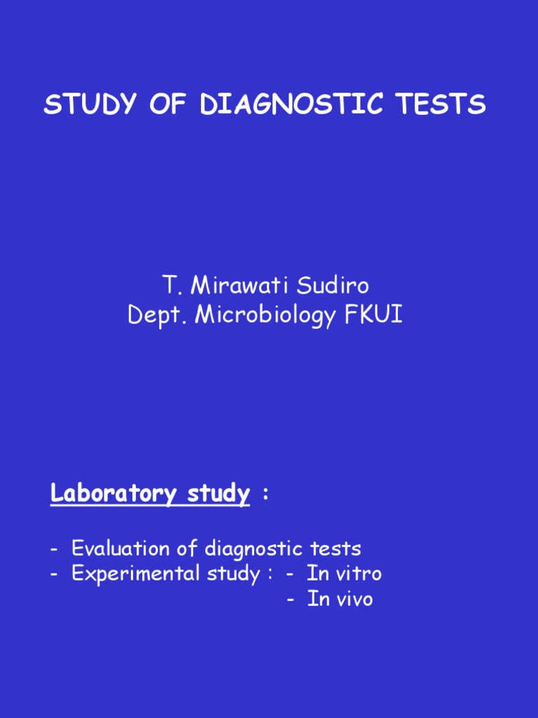 Diagnostic Test Evaluation Study | PDF | Sensitivity And Specificity ...