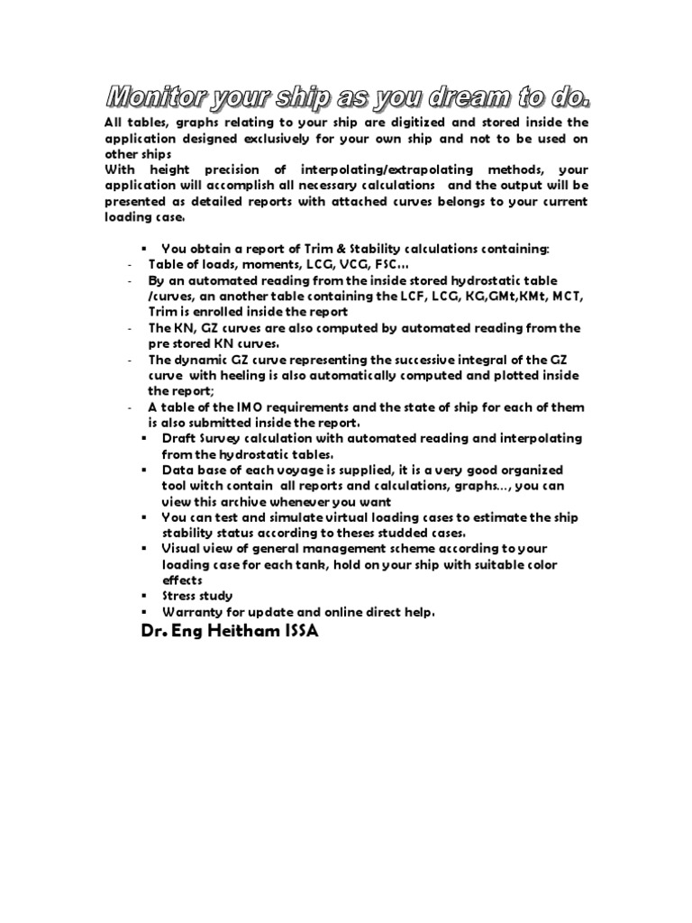 Ship Stability Calculation Software | PDF
