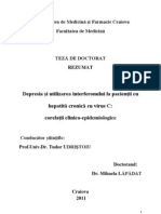 DEPRESIA ŞI UTILIZAREA INTERFERONULUI LA PACIENŢII CU HEPATITĂ CRONICĂ CU VIRUS C CORELAŢII CLINICO-EPIDEMIOLOGICE.pdf