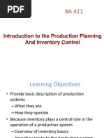 Introduction To The Production Planning and Inventory Control