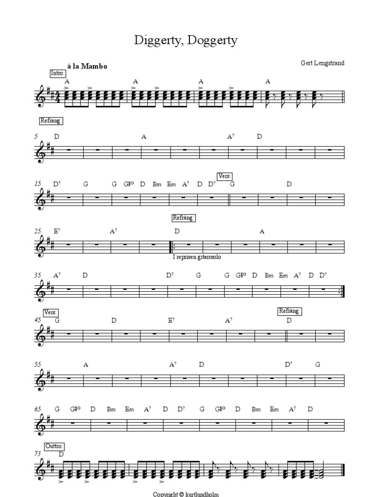 Diggerty, Doggerty: Á La Mambo | PDF
