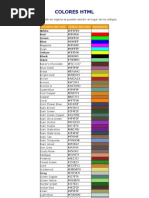 Tabla de Colores y Códigos RGB | PDF | Color | Percepción visual