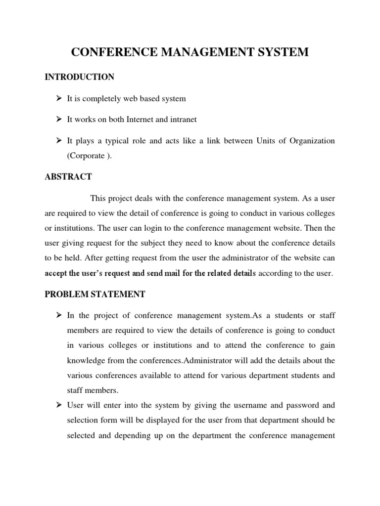 Web-Based Conference Management System | PDF | User (Computing ...