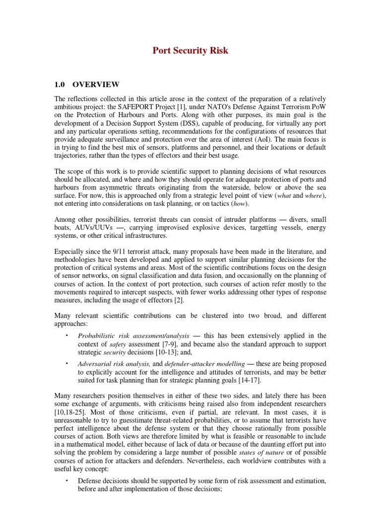 Port Security Risk Assessment Strategies | PDF | Vulnerability ...
