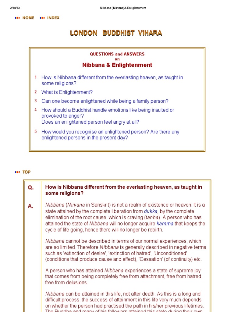 Nibbana Nirvana Enlightenment Pdf Nirvana Religious