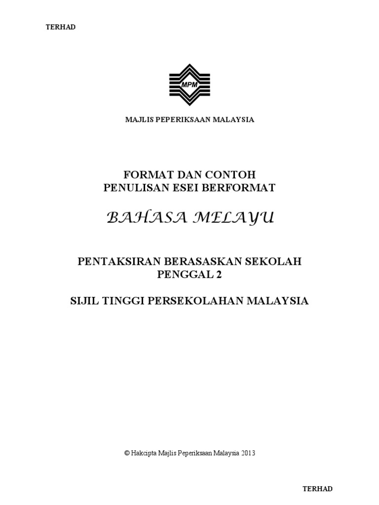 Format Esei Bahasa Melayu STPM