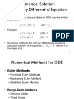 Y y T y F T Y: - A First Order Initial Value Problem of ODE May Be Written in The Form