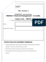 Subject Code - MB0045: MB0045 - Financial Management - 4 Credits