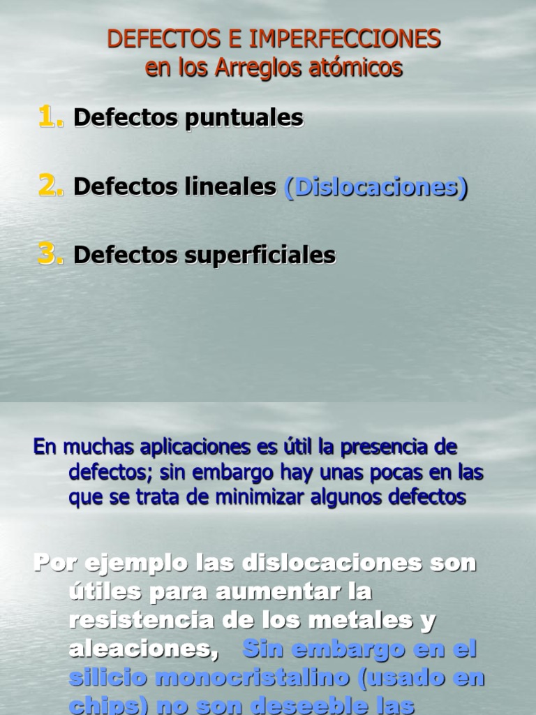Defectos e Imperfecciones | Descargar gratis PDF | Dislocación | Cristal