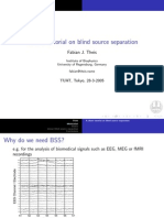 A Short Tutorial On Blind Source Separation: Fabian J. Theis