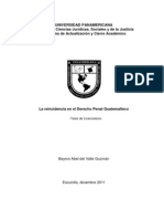 Reincidencia en El Derecho Penal Guatemalteco